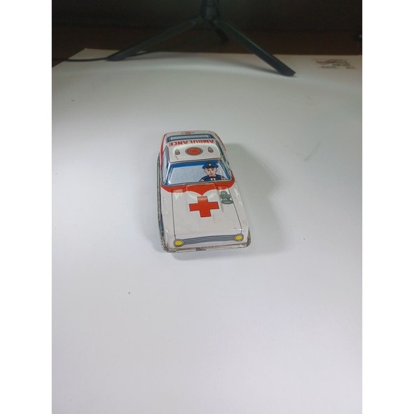 Vintage Tin Friction Car Japan Ambulance - Picture 2 of 7